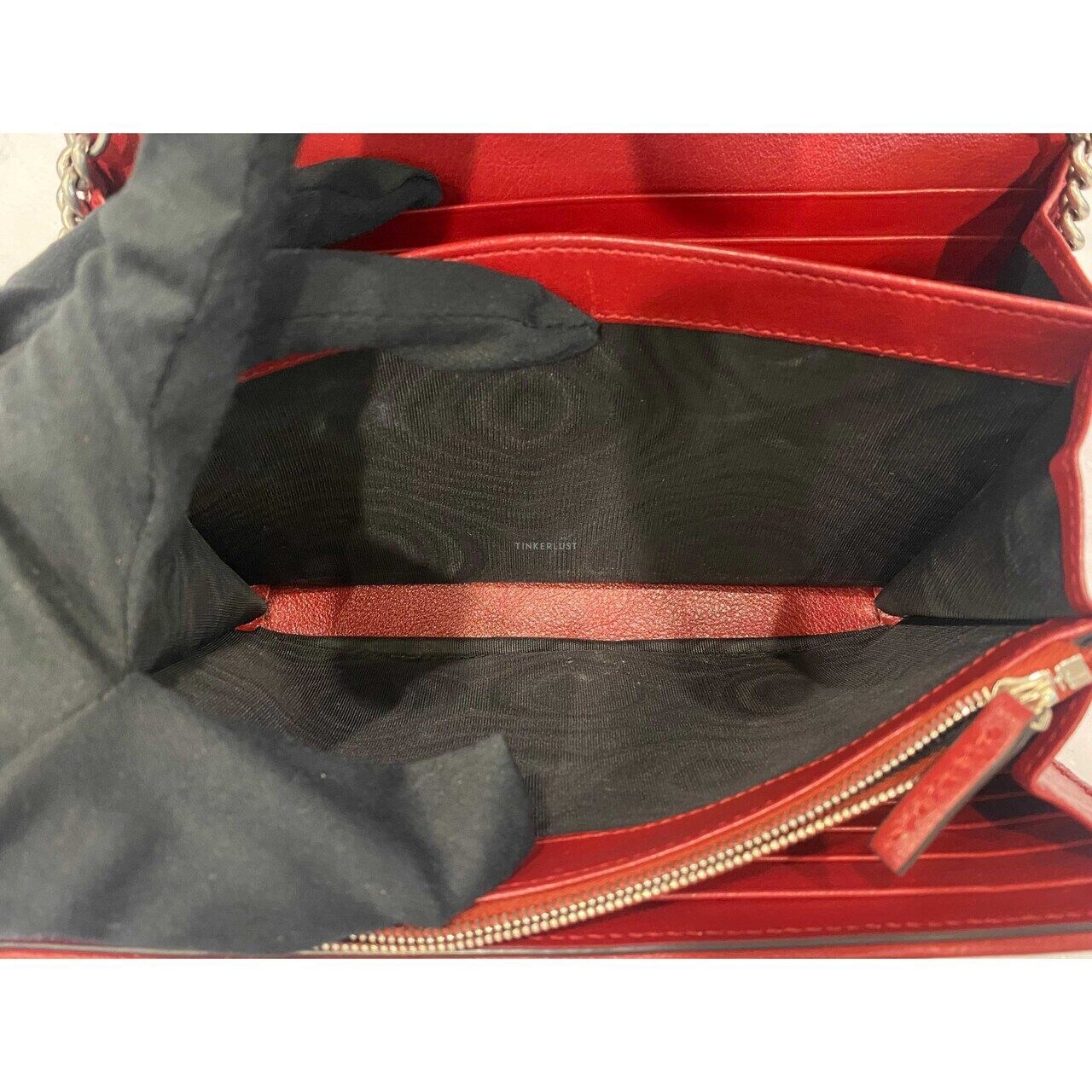 Gucci Dionysus Tweed WOC Red Black White SHW Sling Bag