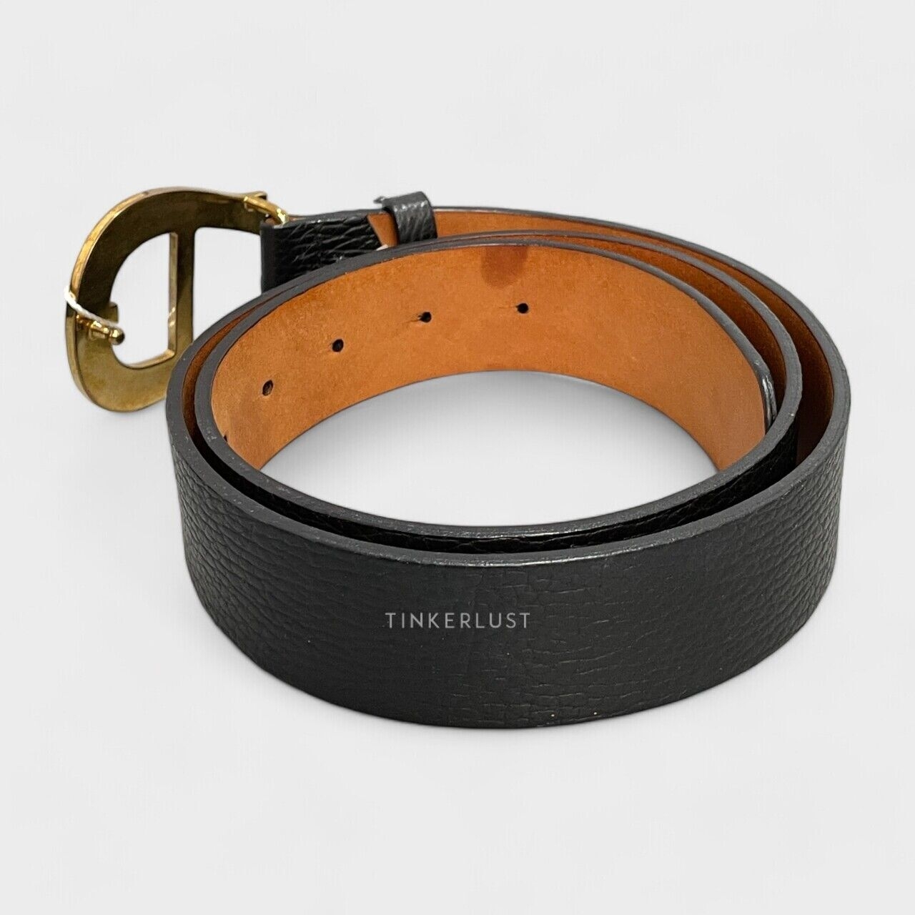 Aigner Black Leather Belt