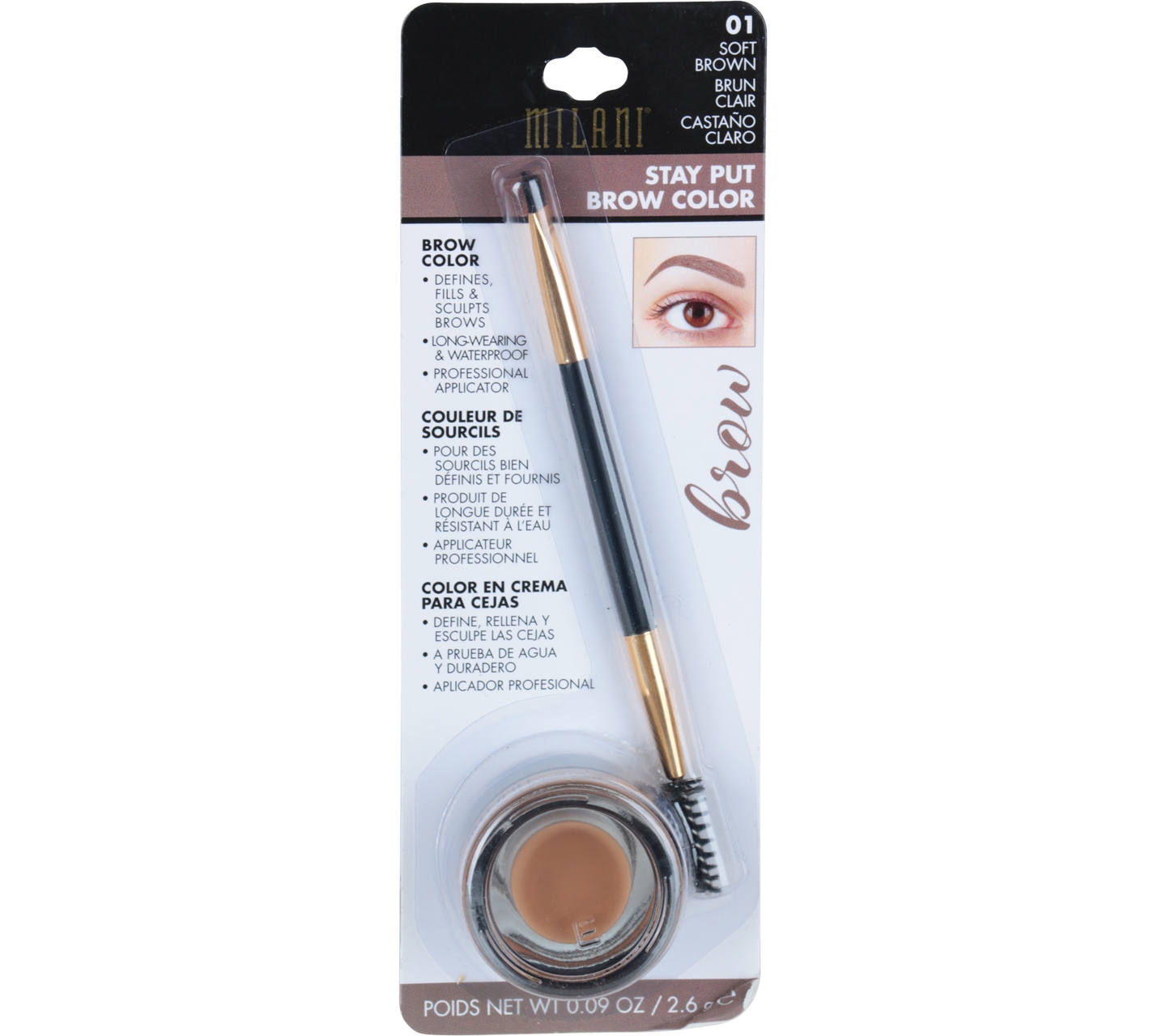 Milani Brown Stay Put Brow Color 01 Eyes