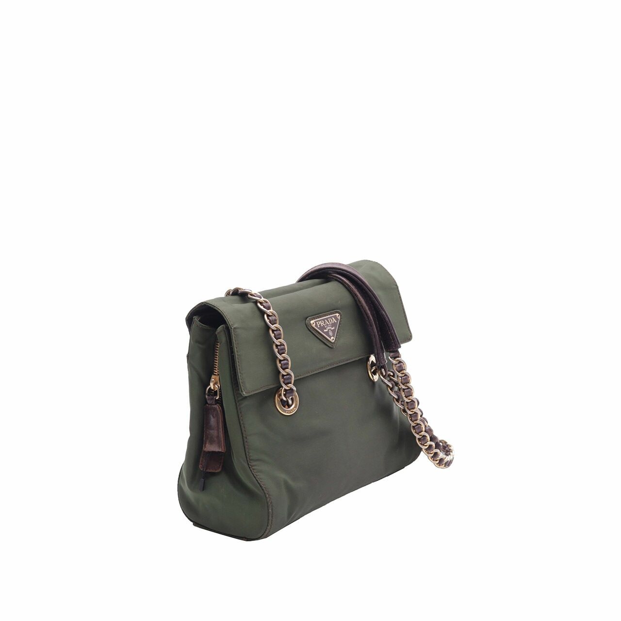 Prada Green Nylon Chain Sling Bag