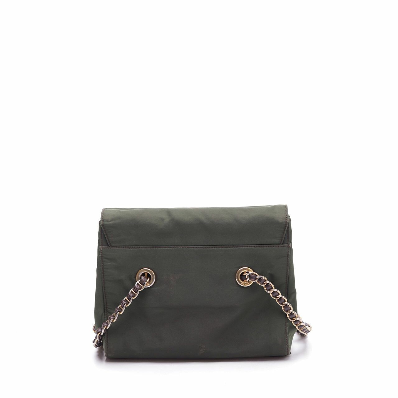 Prada Green Nylon Chain Sling Bag