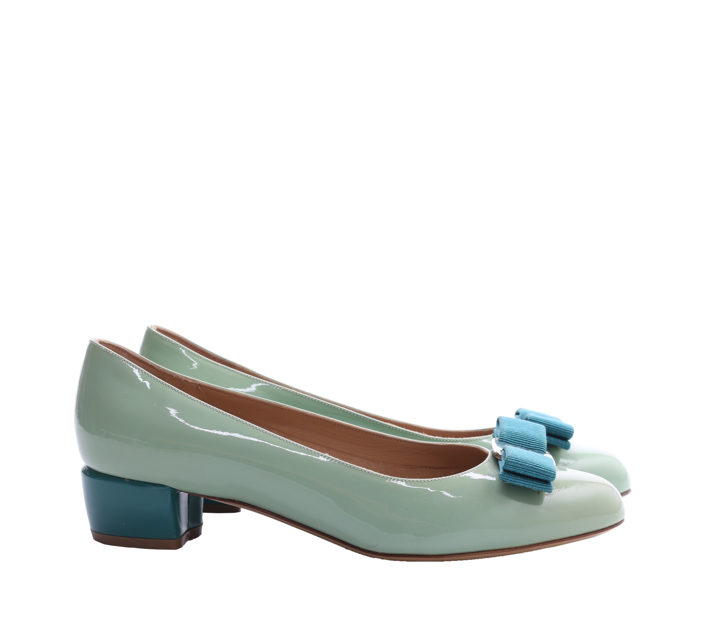 Salvatore Ferragamo Green Vara M Heels