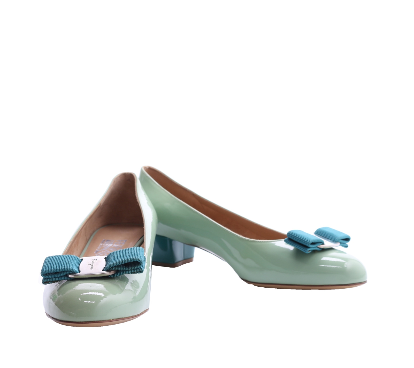 Salvatore Ferragamo Green Vara M Heels