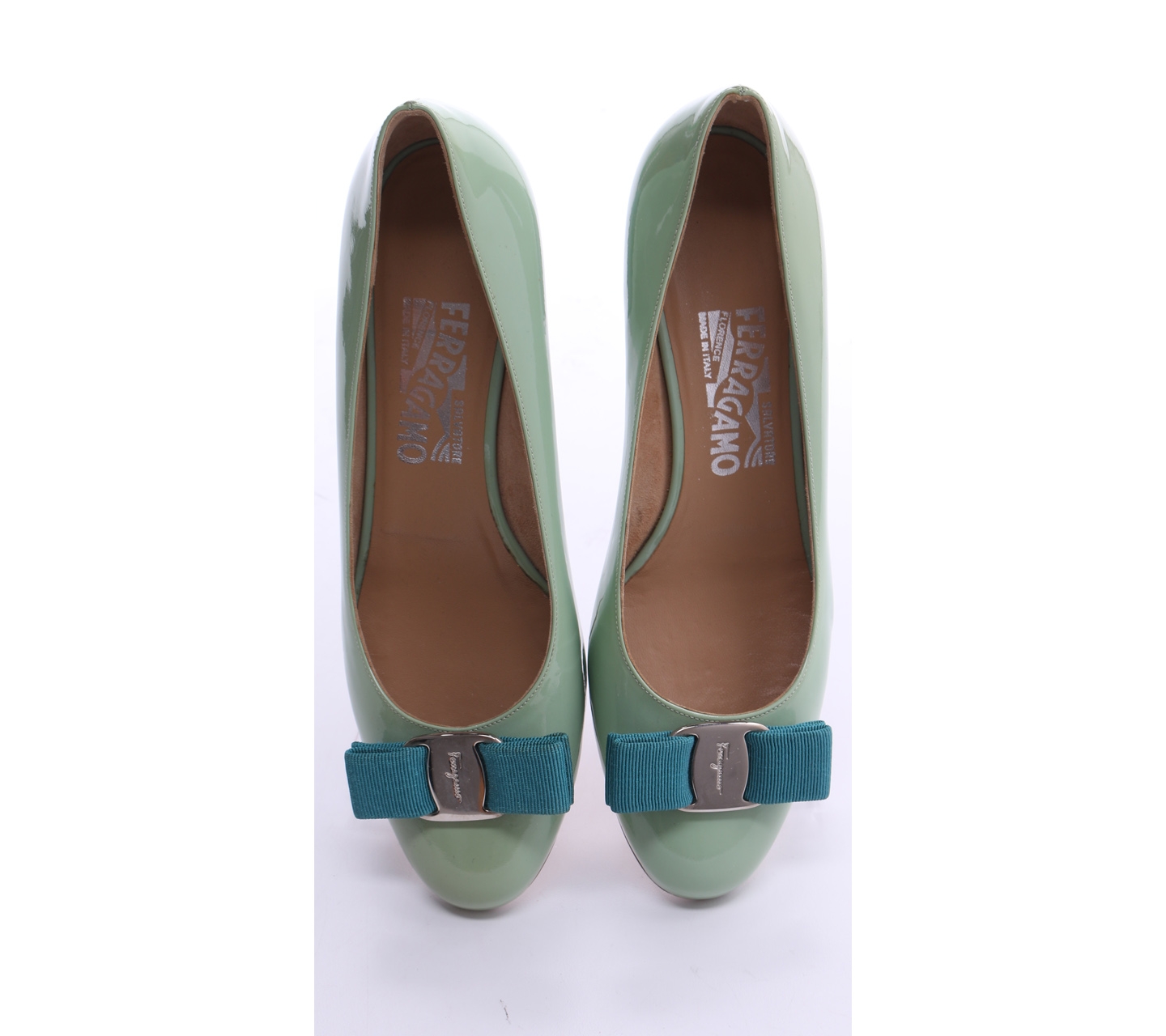 Salvatore Ferragamo Green Vara M Heels