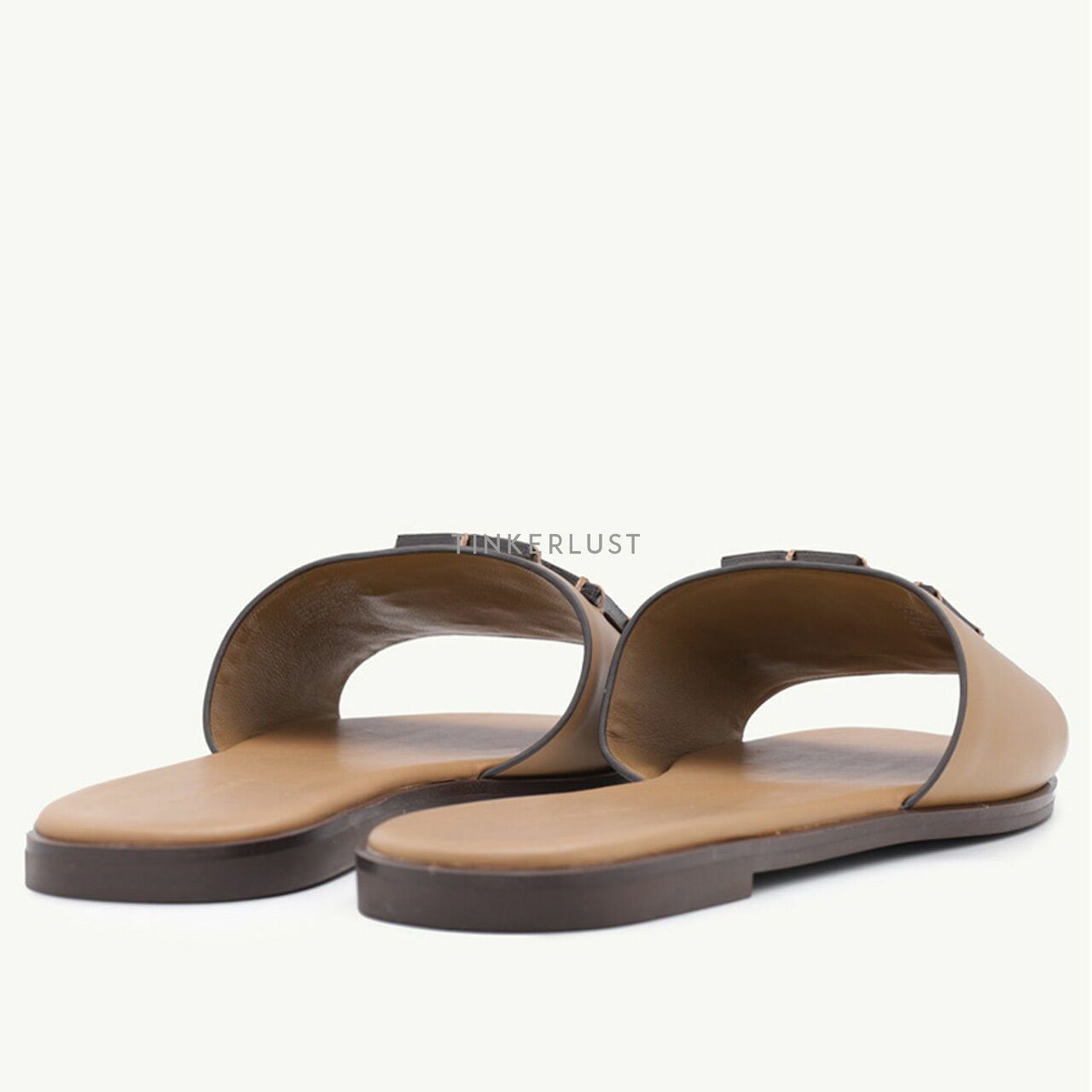 Tory Burch Women Ines Slide Sandals in Almond Flour with Tonal Logo