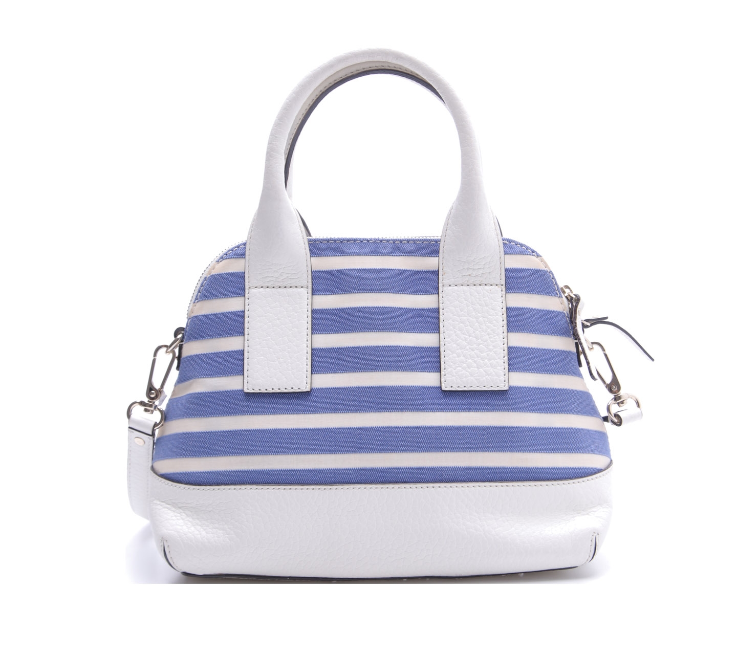 Kate Spade White & Blue Striped Satchel