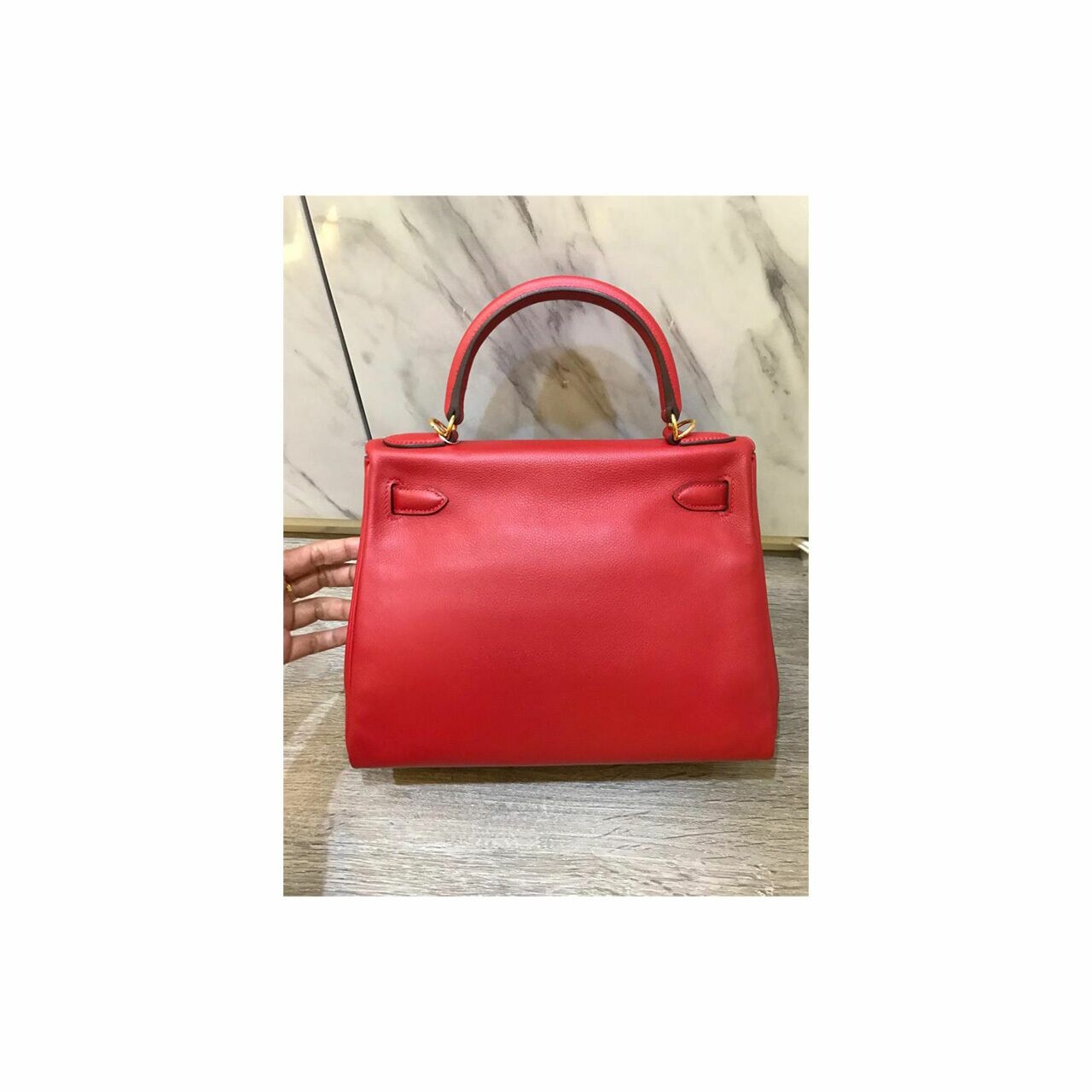 Hermes Kelly 28 RC Evercolor GHW #C Handbag