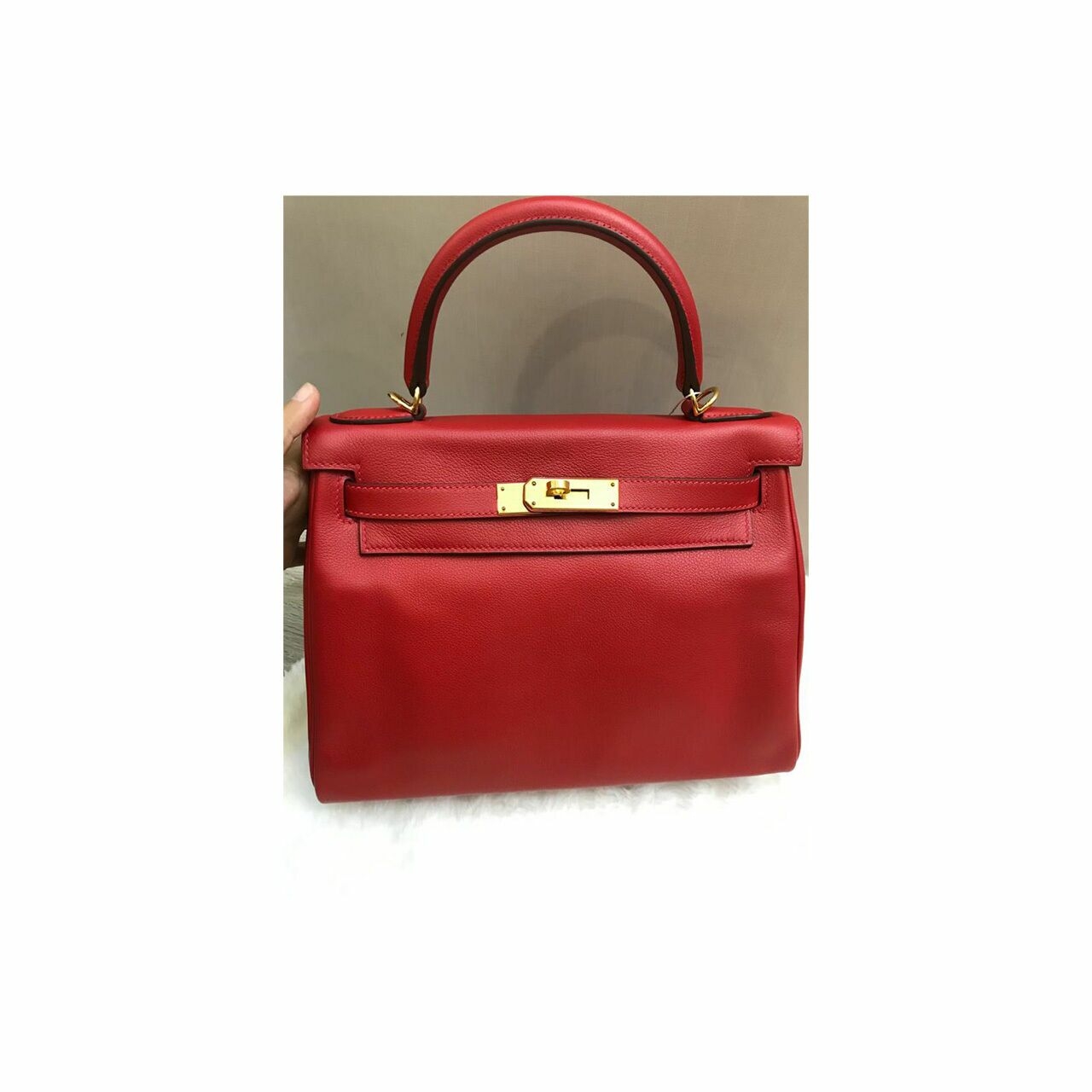 Hermes Kelly 28 RC Evercolor GHW #C Handbag