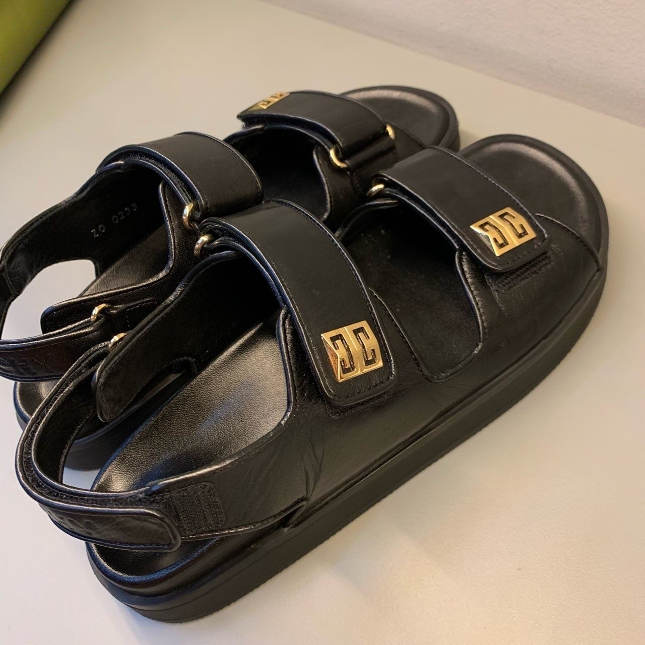 Givenchy 4G Emblem Double Strap Sandals Black