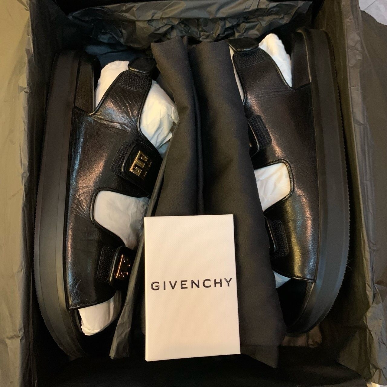 Givenchy 4G Emblem Double Strap Sandals Black