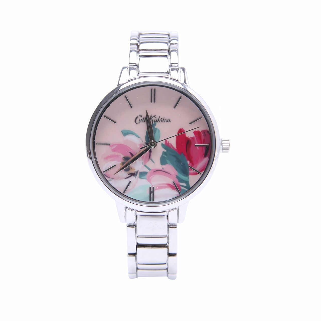 Cath Kidston Silver Frloral Printed Watch