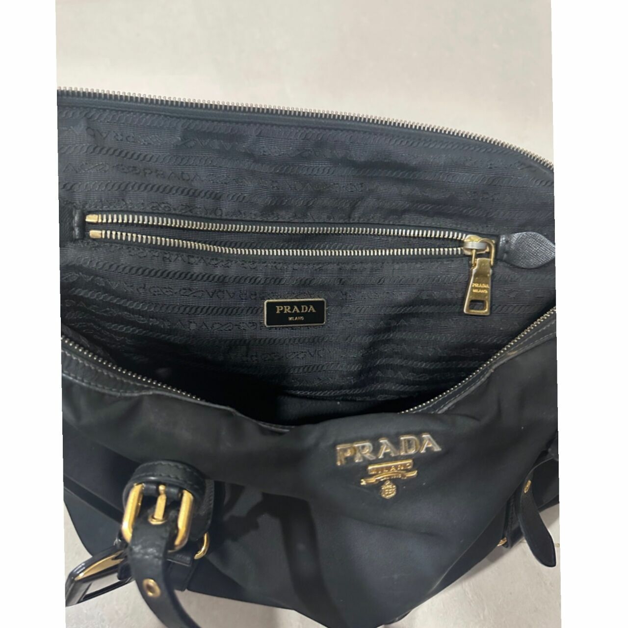 Prada Black Tessuto Tote Black