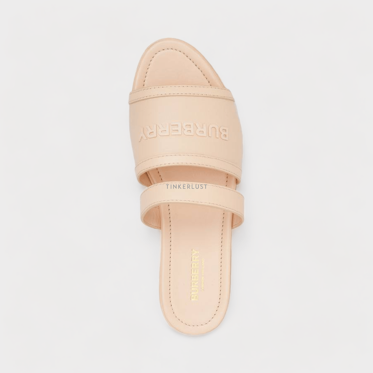 Burberry Women Honour Flat Sandals in Pale Peach	