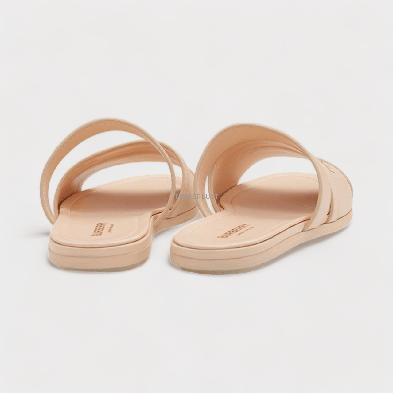 Burberry Women Honour Flat Sandals in Pale Peach	