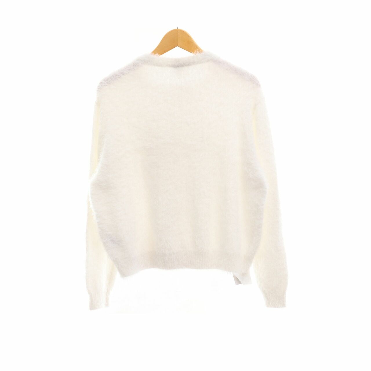 H&M White Faux Fur Sweater