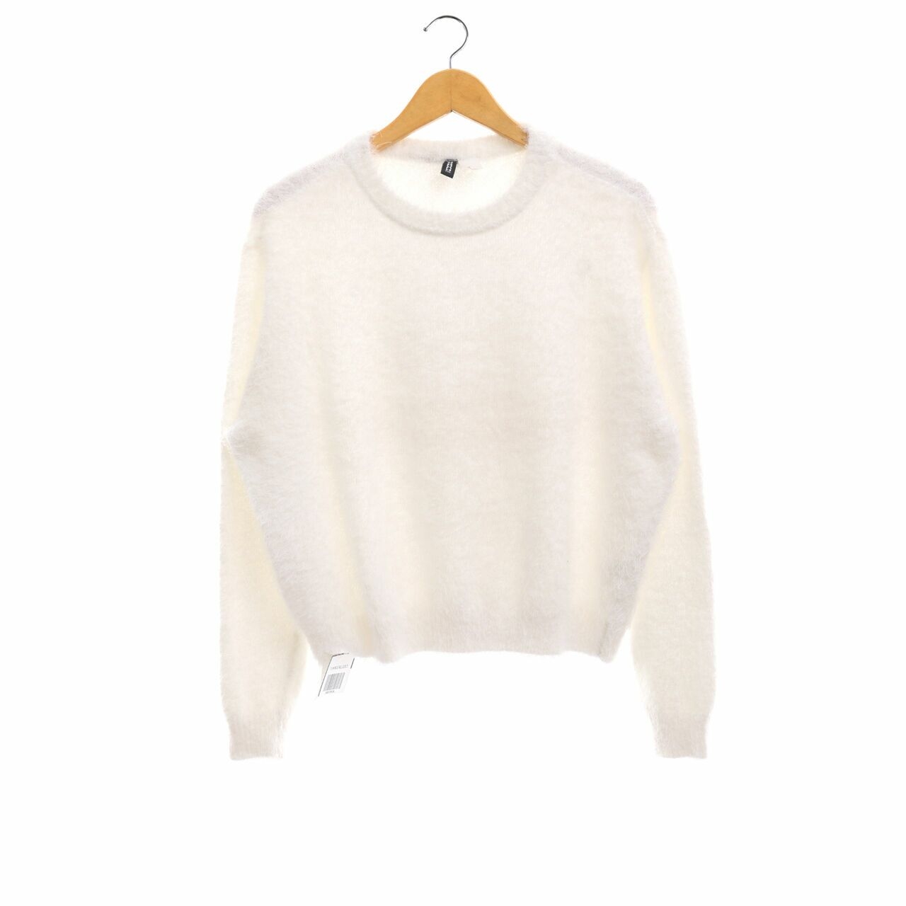 H&M White Faux Fur Sweater