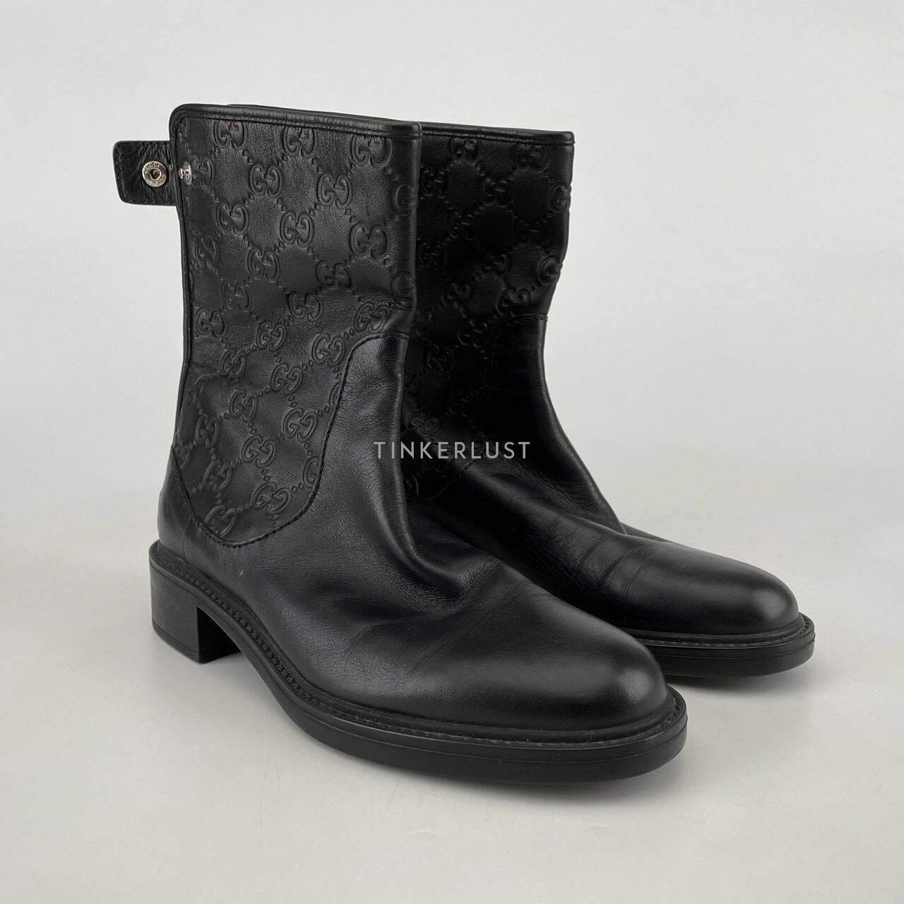 Guccissima Short Zip Boot Black