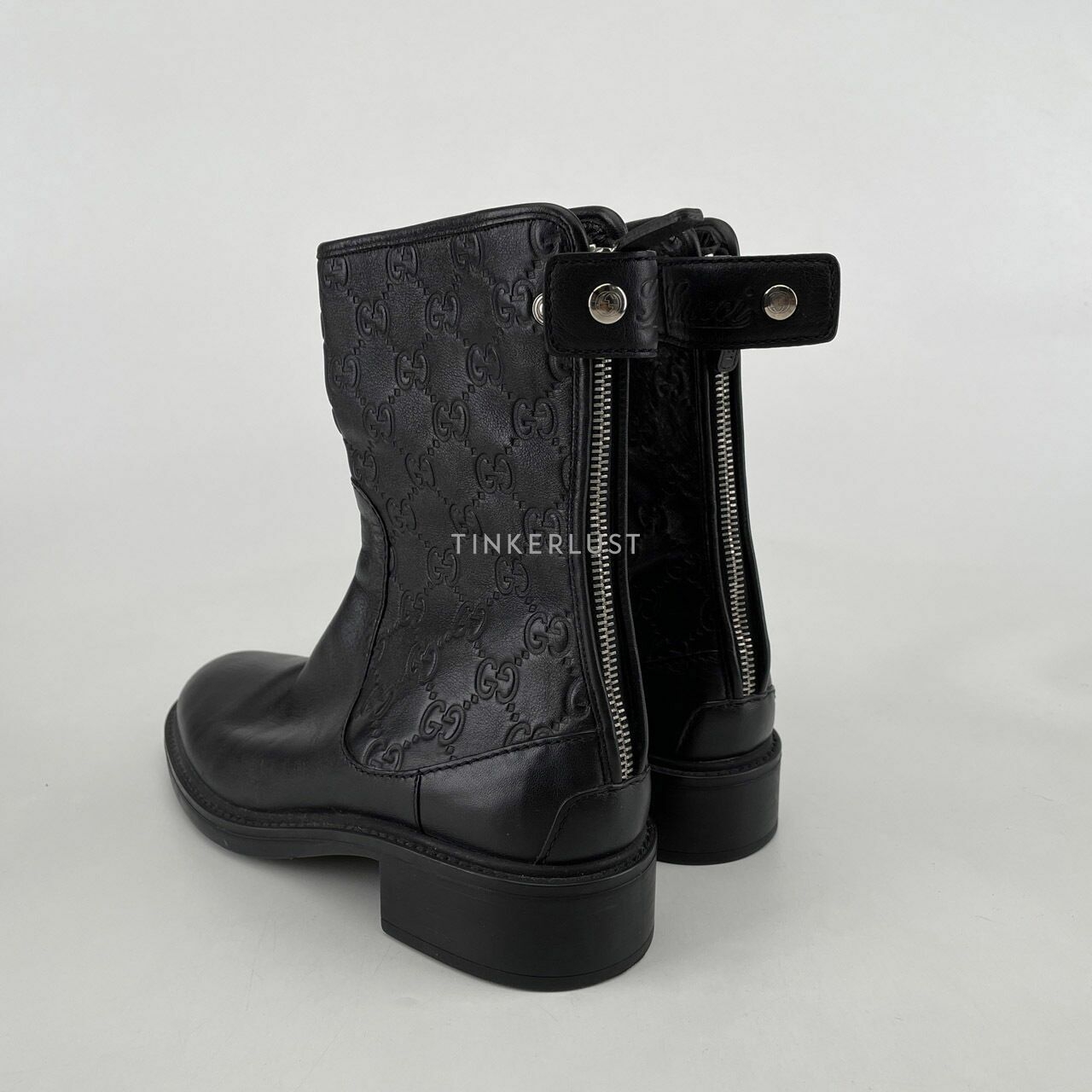 Guccissima Short Zip Boot Black