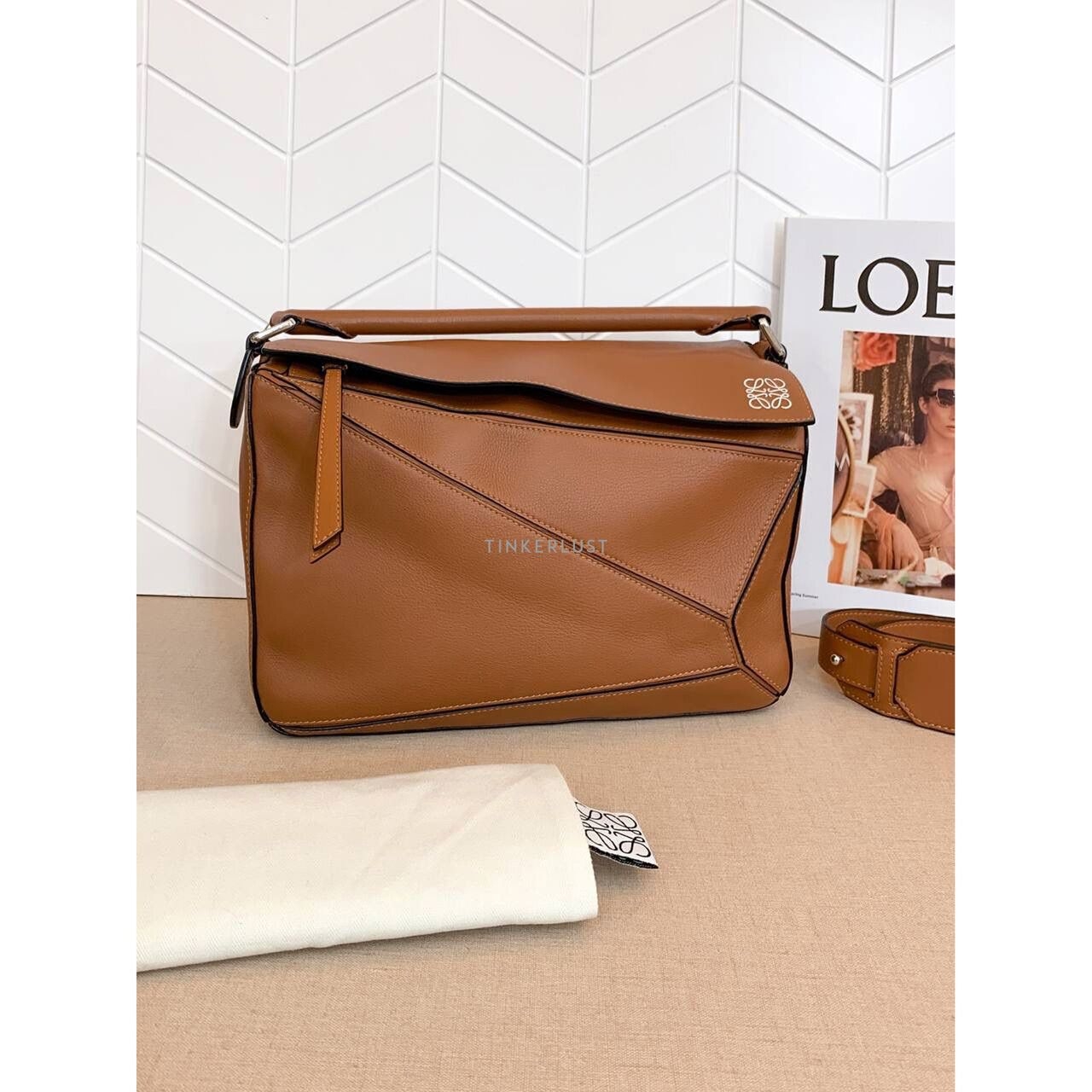 Loewe Puzzle Medium Tan 2016  Satchel Bag