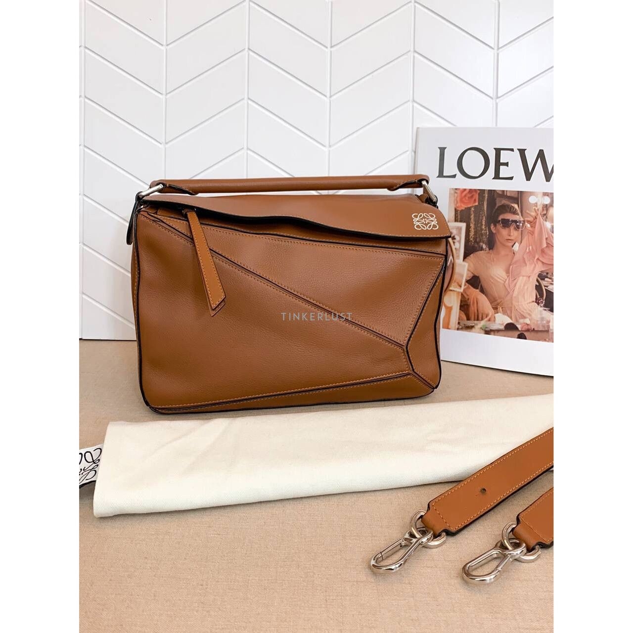 Loewe Puzzle Medium Tan 2016  Satchel Bag