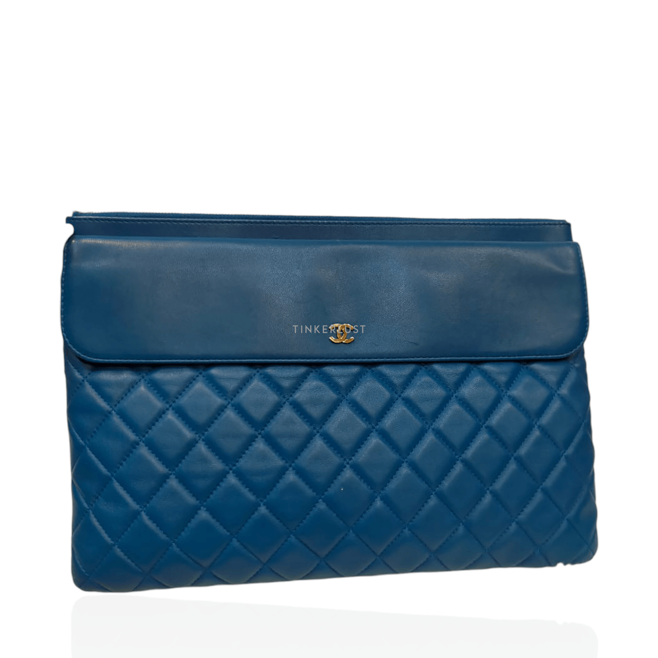 Chanel Ocase Blue Lambskin #23 SHW Pouch