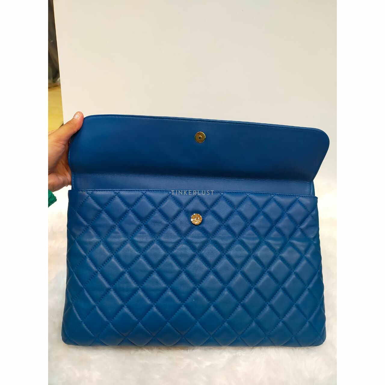 Chanel Ocase Blue Lambskin #23 SHW Pouch