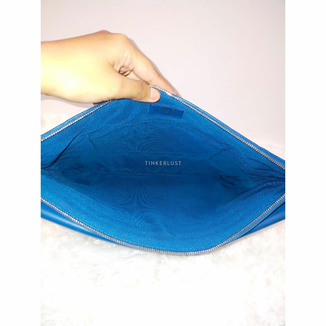 Chanel Ocase Blue Lambskin #23 SHW Pouch