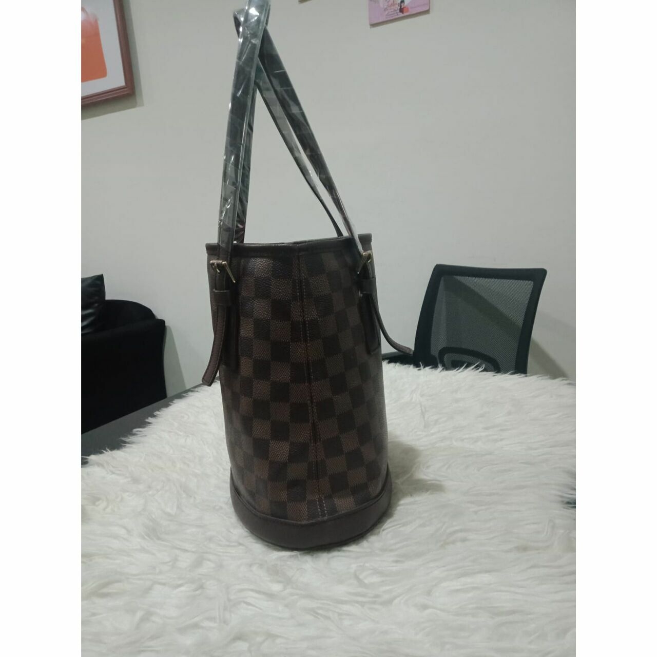 Louis Vuitton Marais Damier Ebene Bucket Shoulder Bag