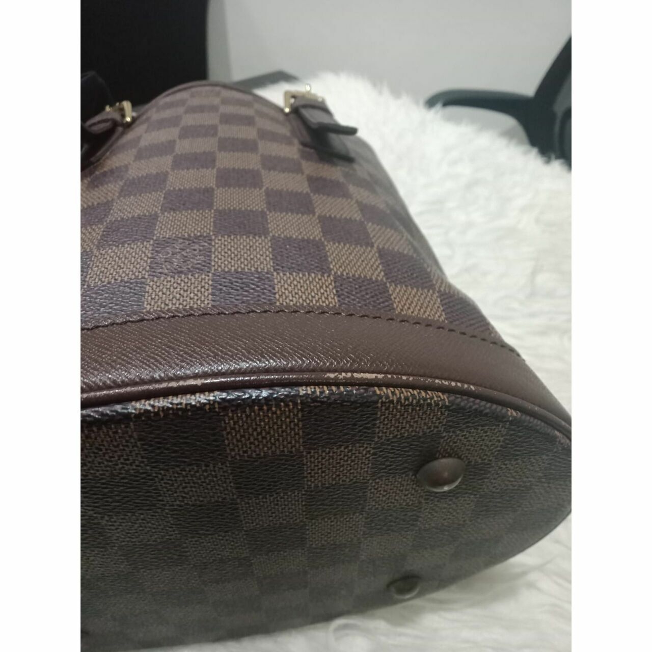 Louis Vuitton Marais Damier Ebene Bucket Shoulder Bag