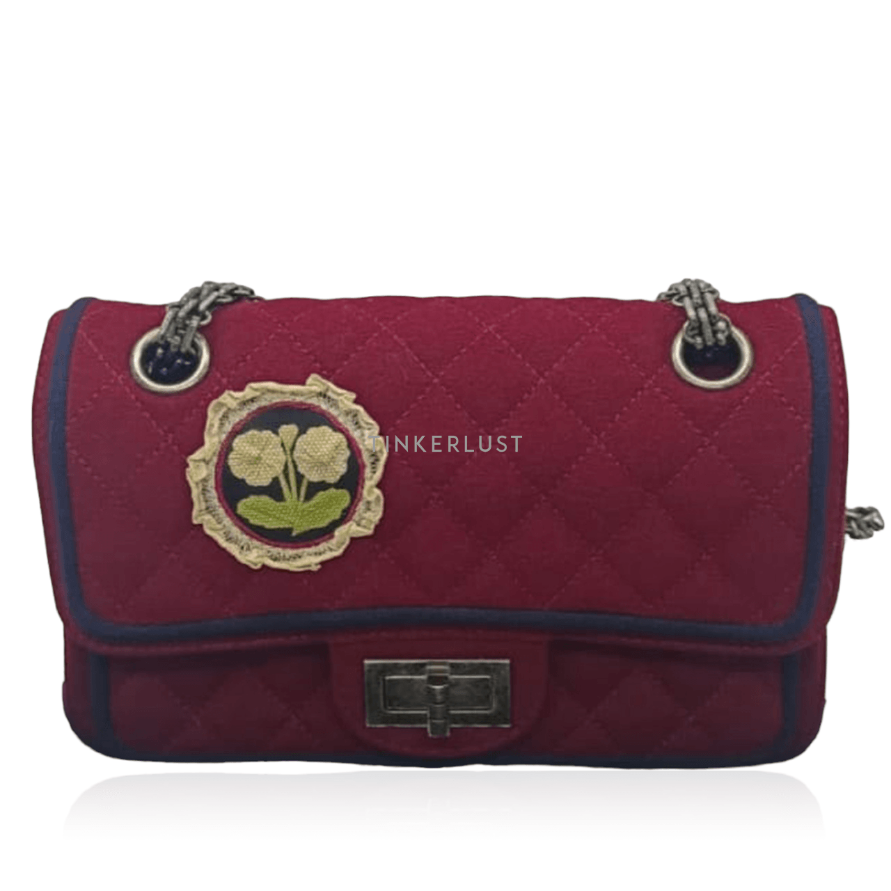 Chanel Small Maroon Wool Limited Edition Shoulder Bag