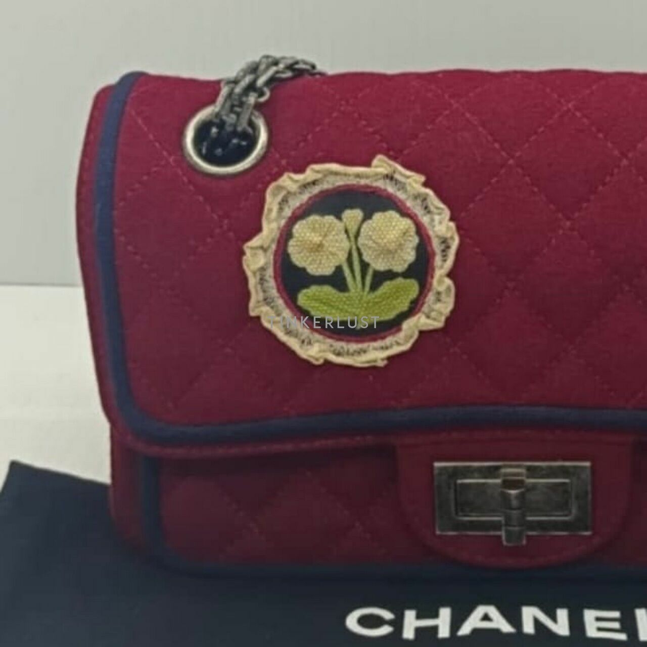 Chanel Small Maroon Wool Limited Edition Shoulder Bag