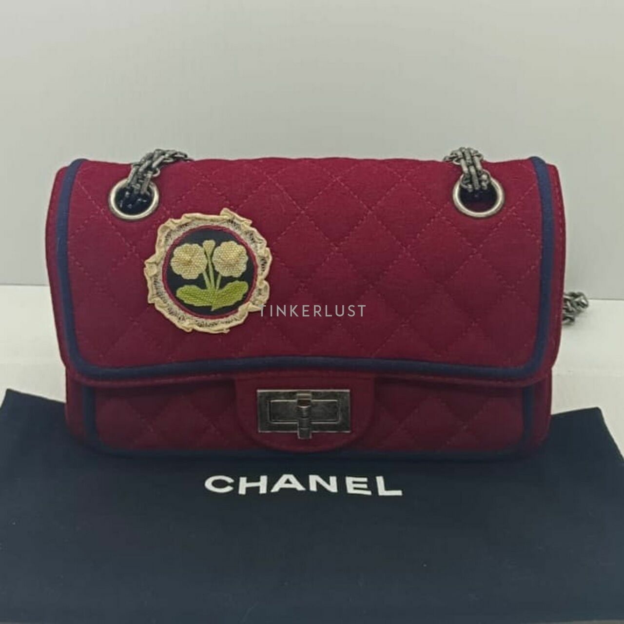 Chanel Small Maroon Wool Limited Edition Shoulder Bag