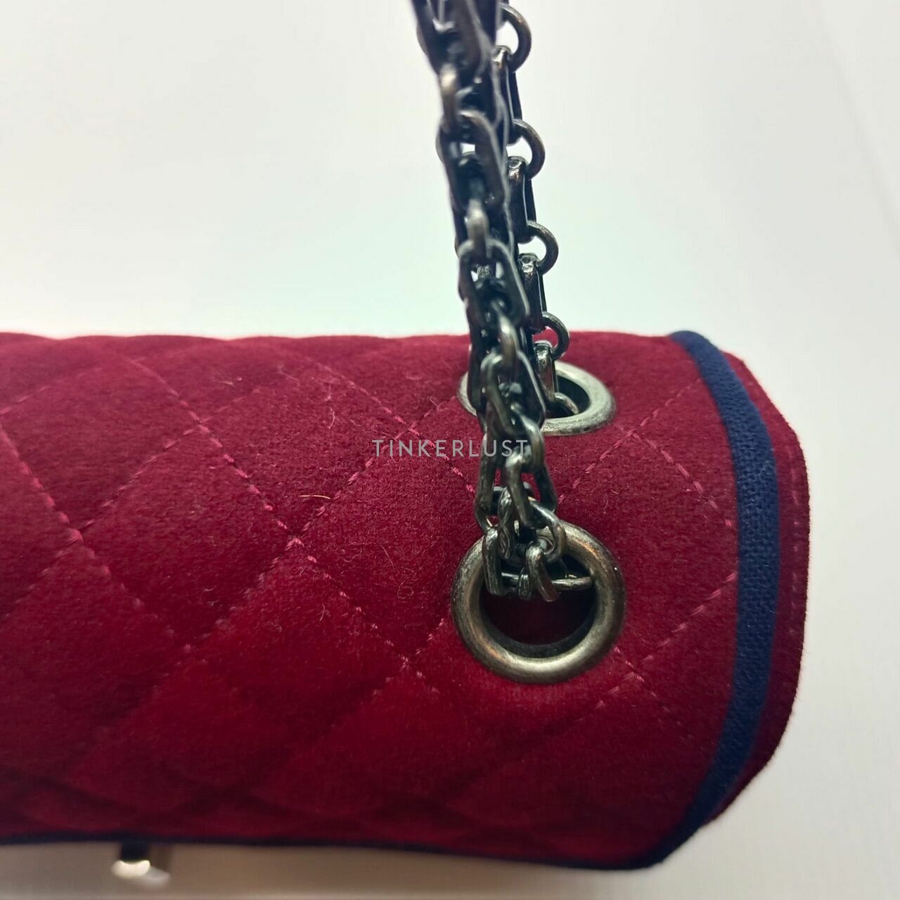 Chanel Small Maroon Wool Limited Edition Shoulder Bag