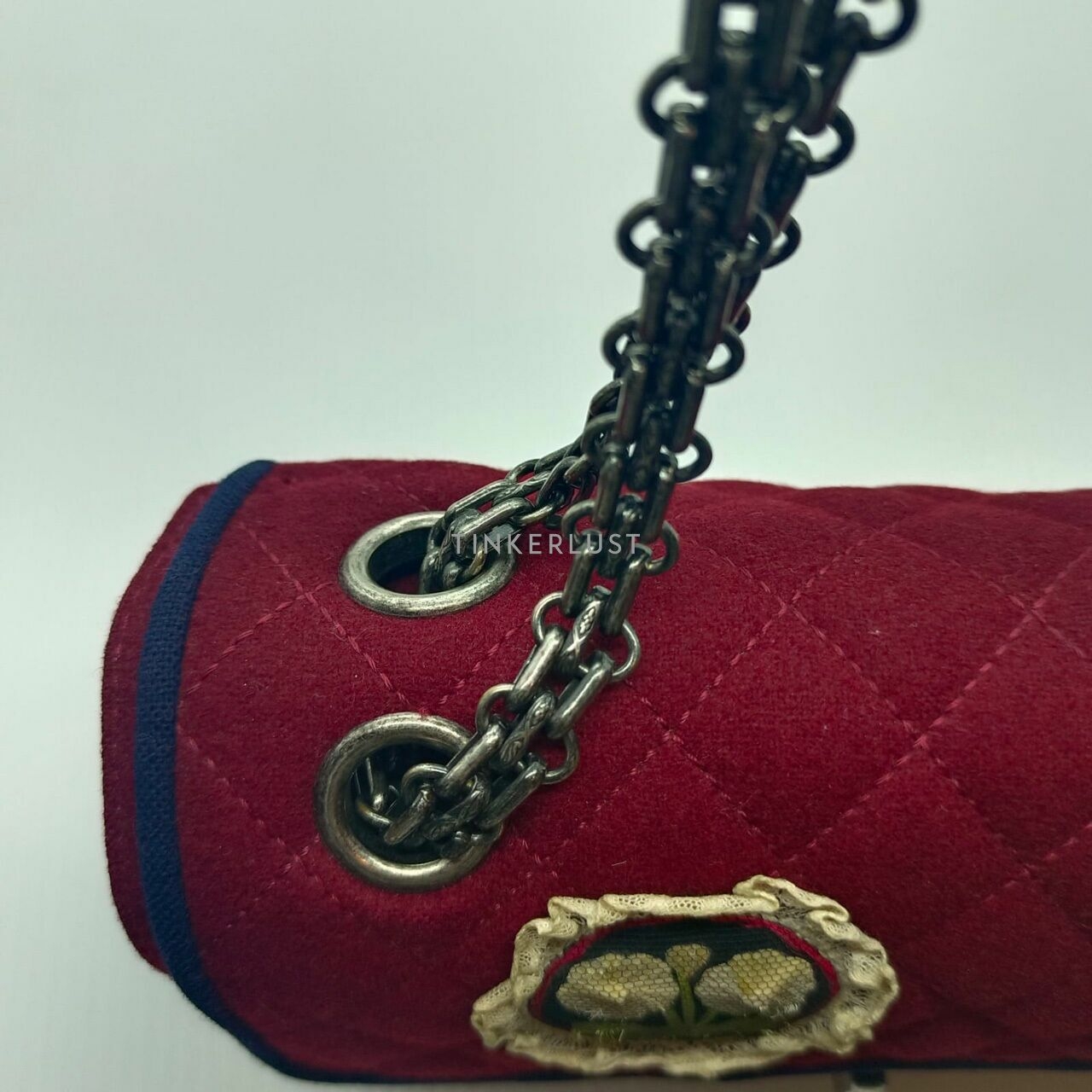 Chanel Small Maroon Wool Limited Edition Shoulder Bag