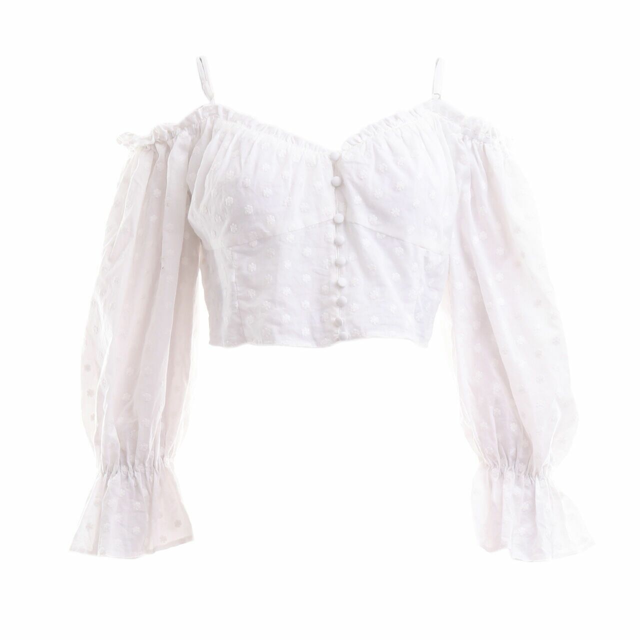 Zara White Crop Blouse