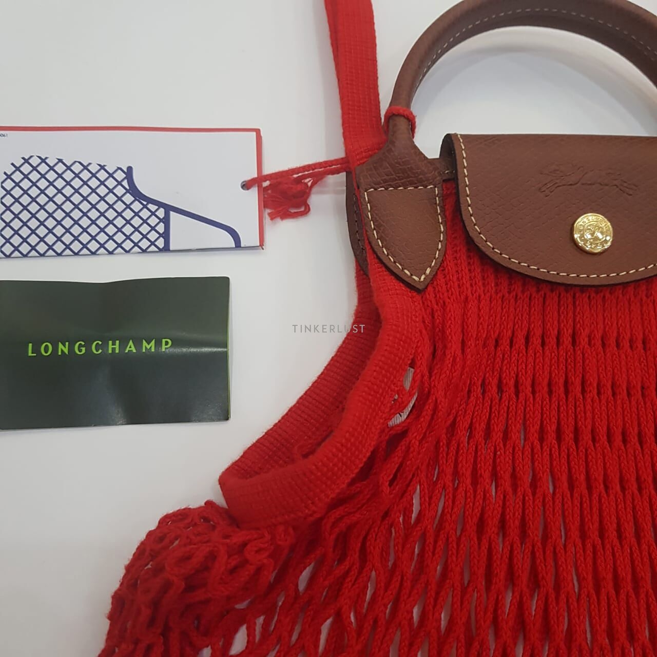 Longchamp Red Filet L Shoulder Bag