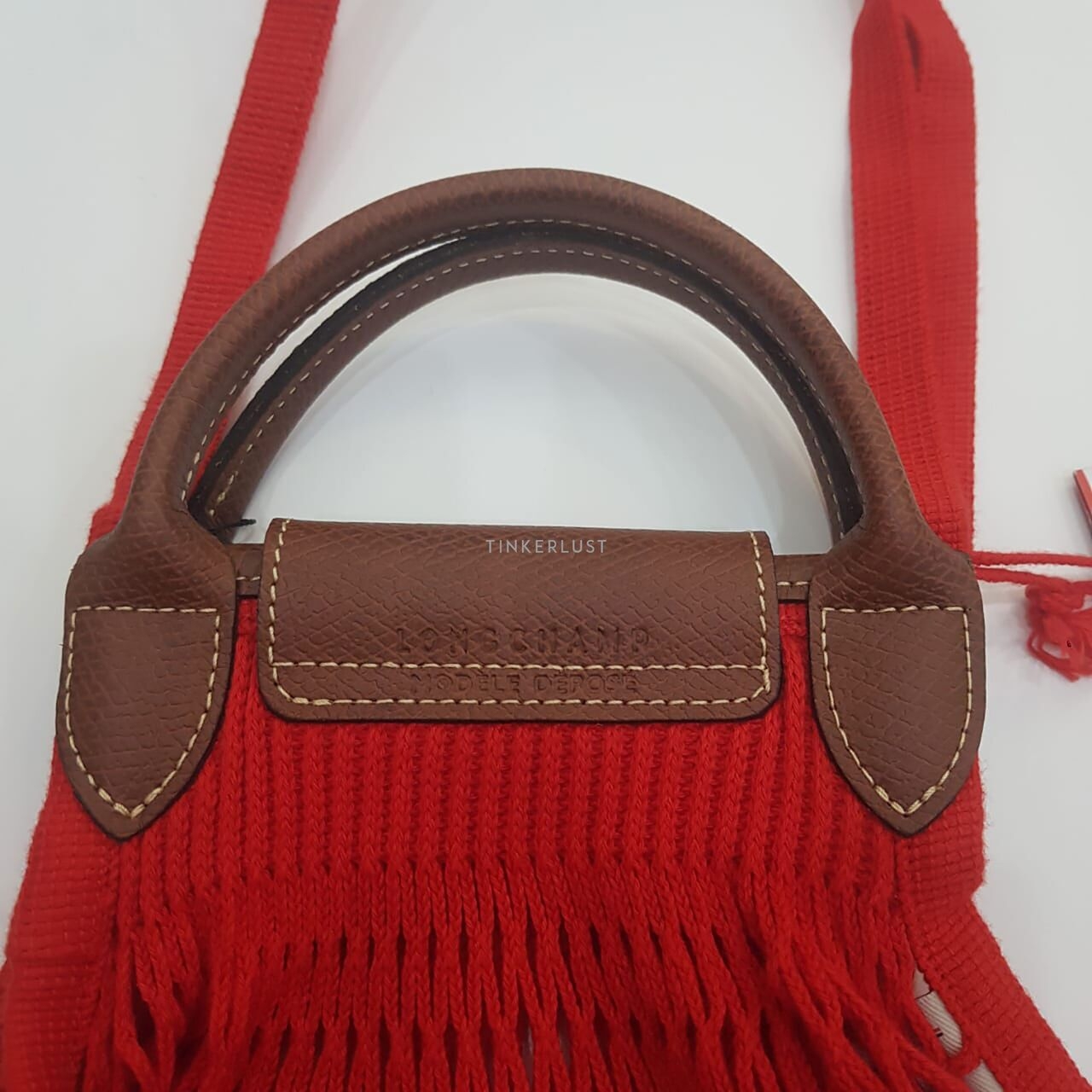 Longchamp Red Filet L Shoulder Bag