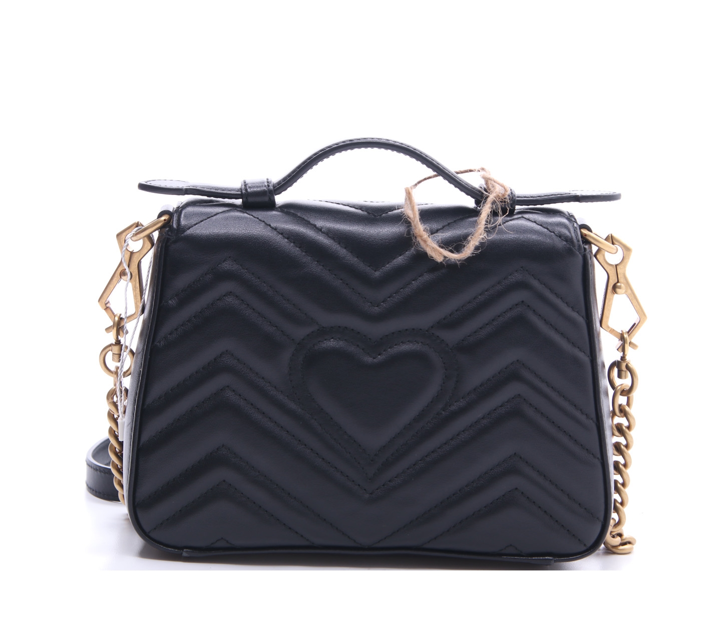 Gucci Black GG Marmont Matelassé Top Handle Satchel