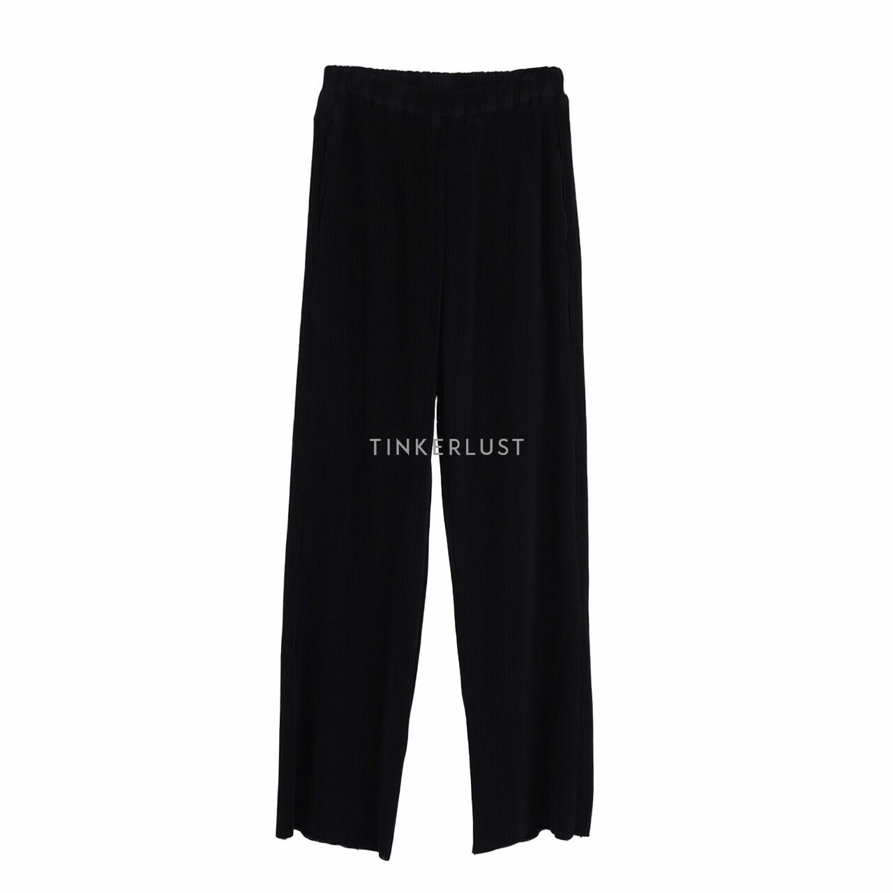 Popoluca Black Pleated Long Pants