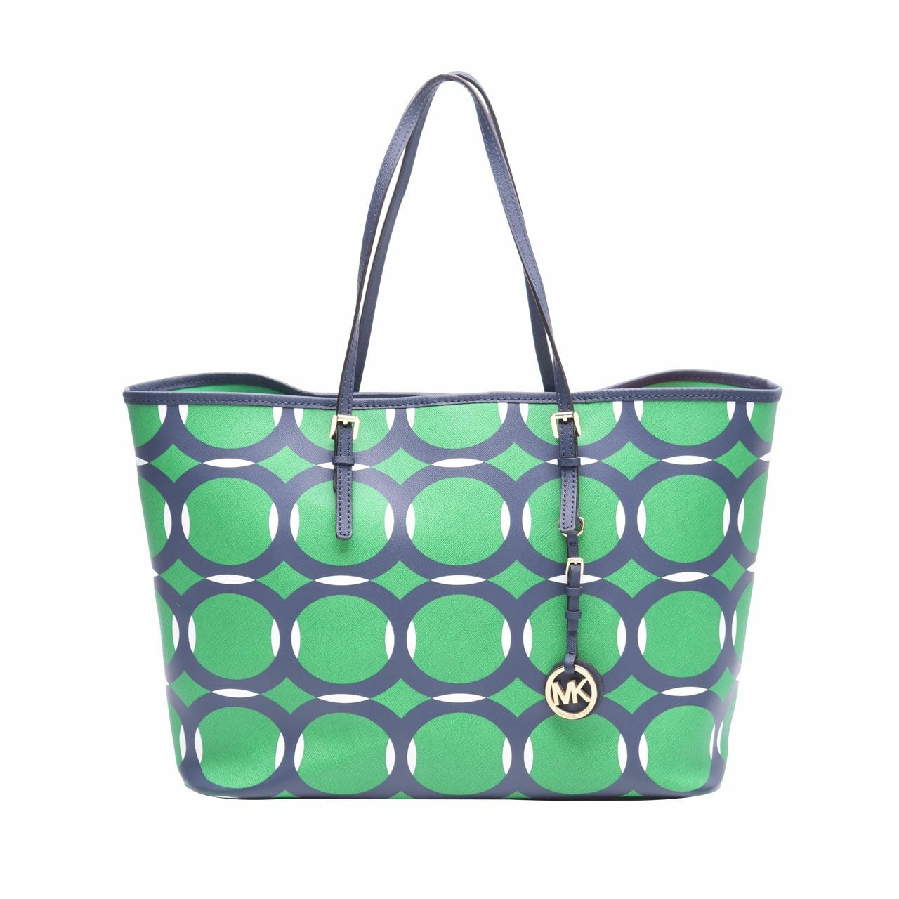 Michael Kors Green & Navy Saffiano Tote Bag