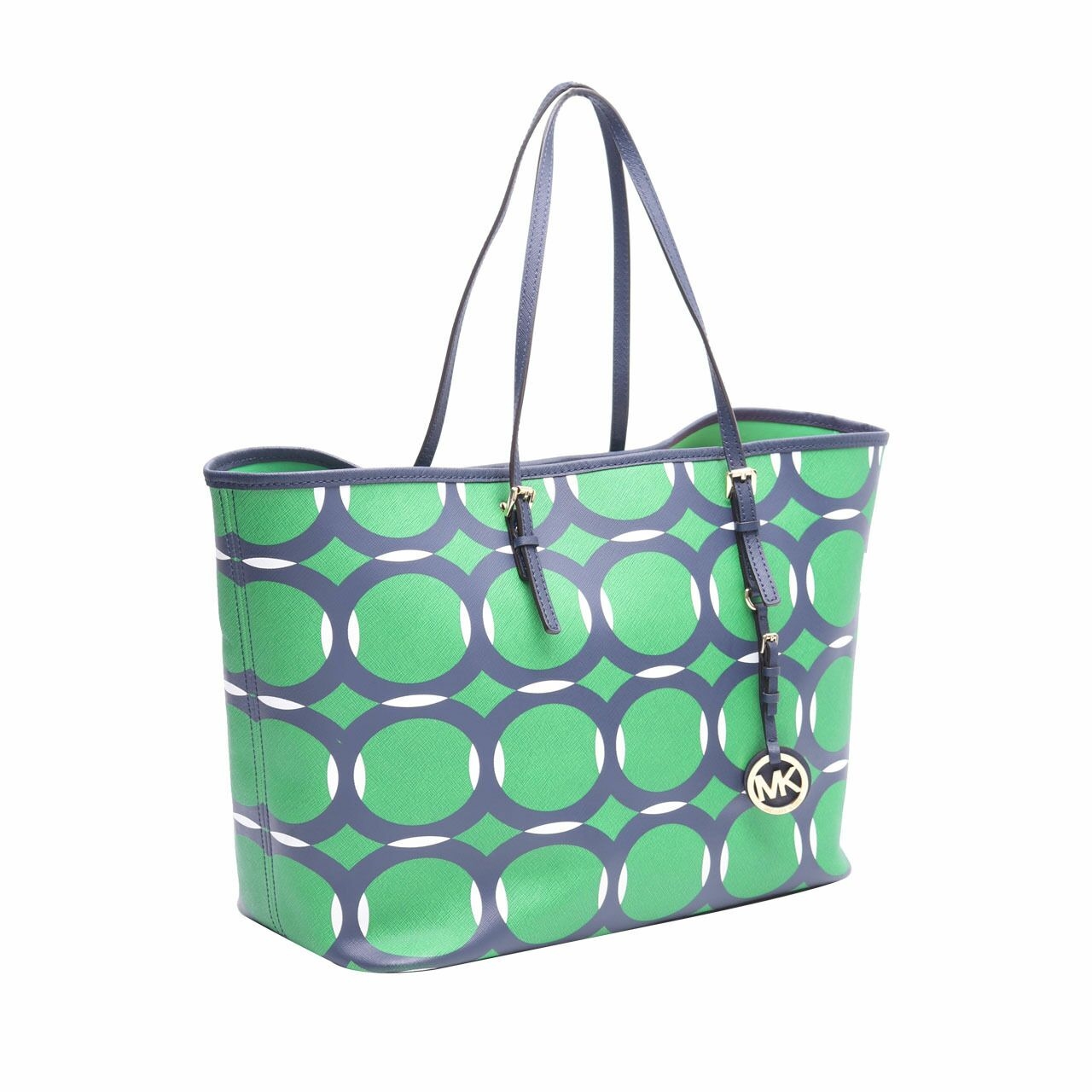 Michael Kors Green & Navy Saffiano Tote Bag