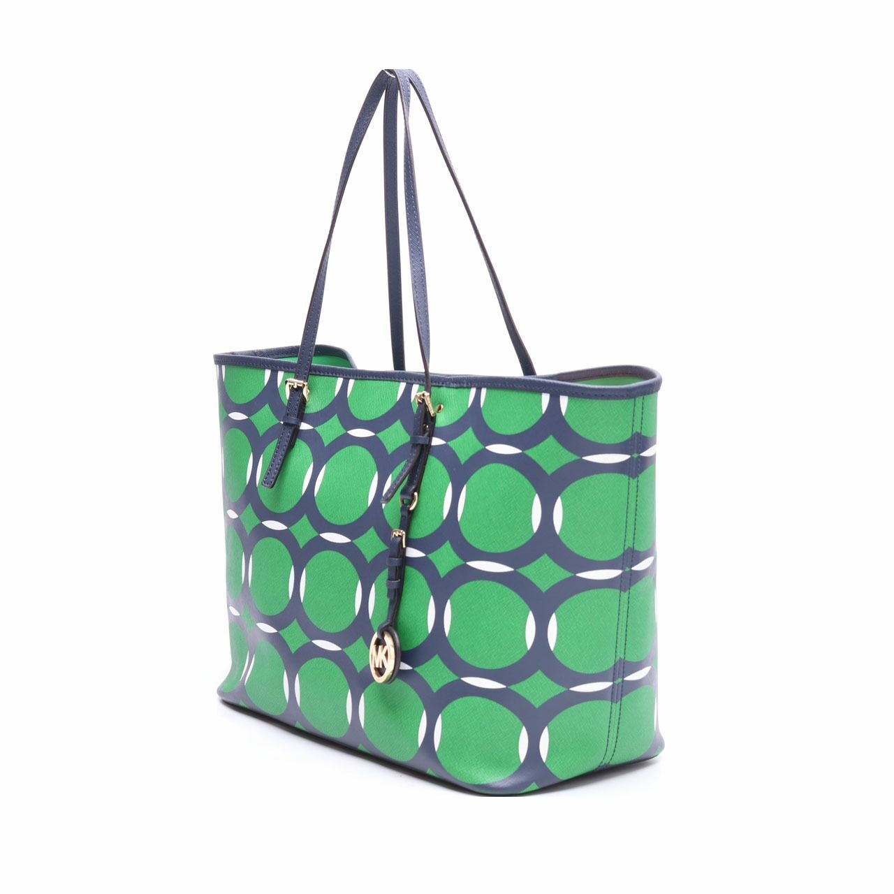 Michael Kors Green & Navy Saffiano Tote Bag