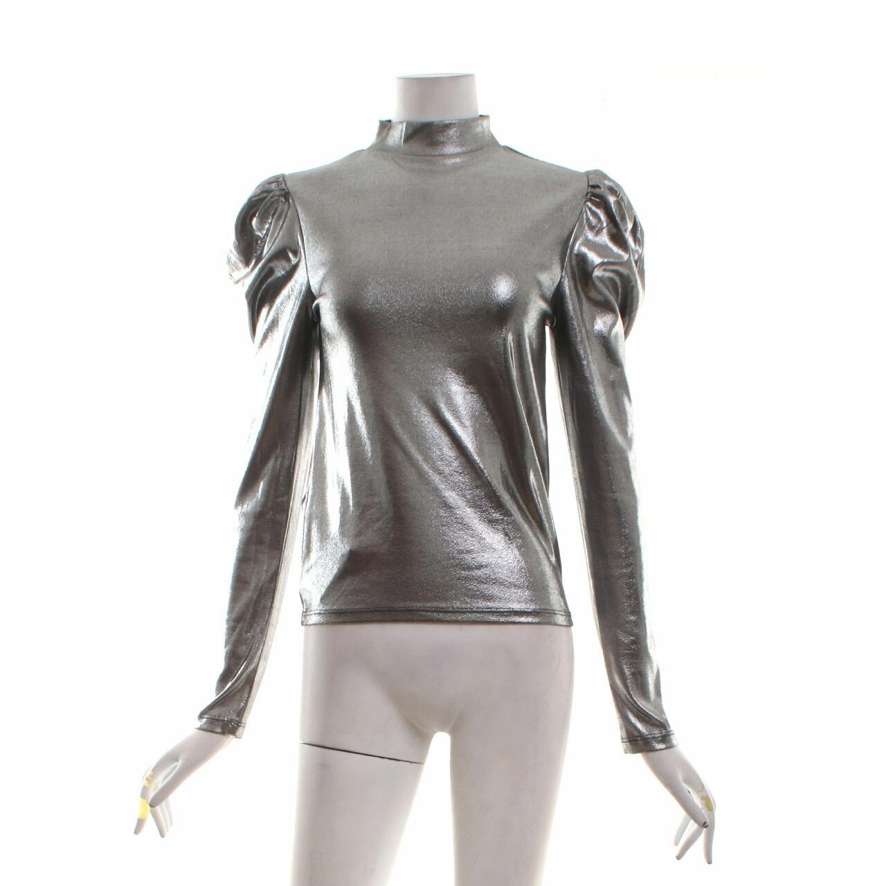 Stradivarius Silver Metallic Blouse