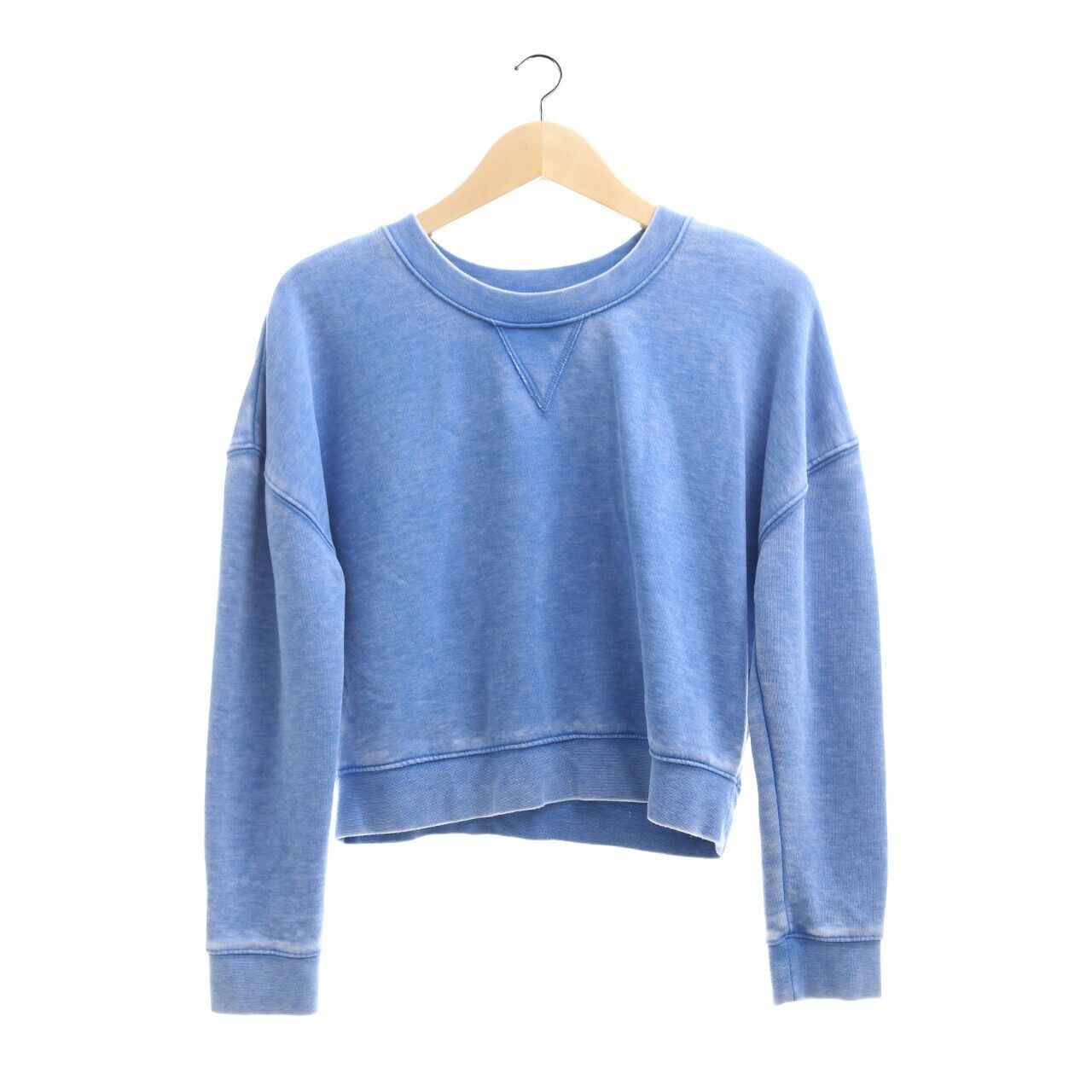 Topshop Blue Crop Tie Dye Sweater