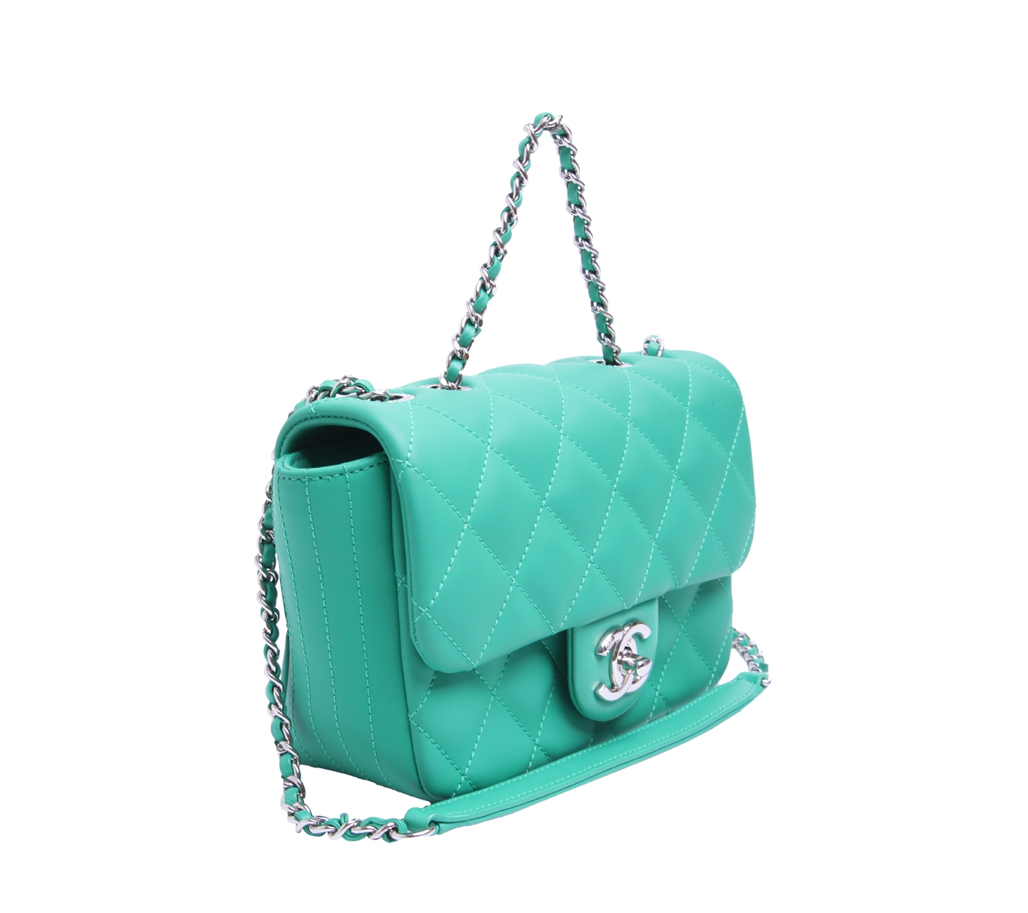 Chanel Green Quilted Flap Sling Bag