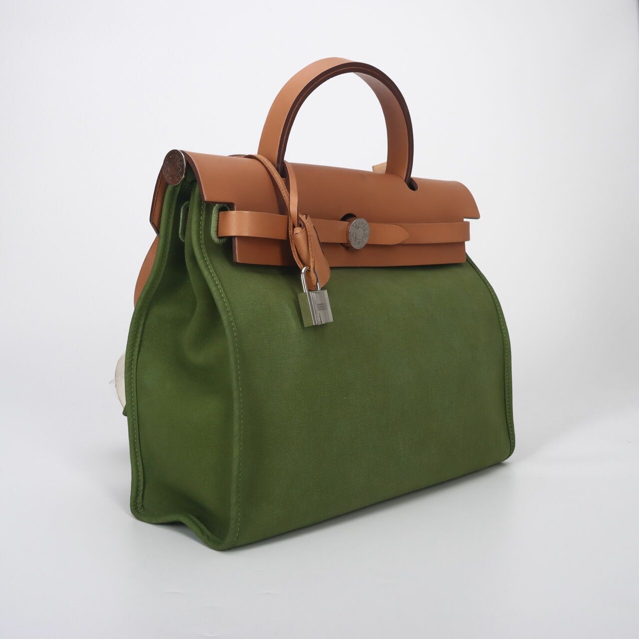 Hermes Herbag 31 Cactus Neutral SHW #Q Satchel