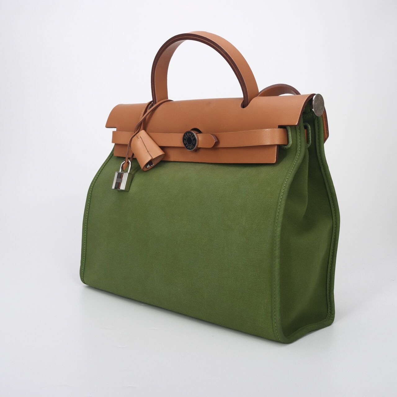 Hermes Herbag 31 Cactus Neutral SHW #Q Satchel