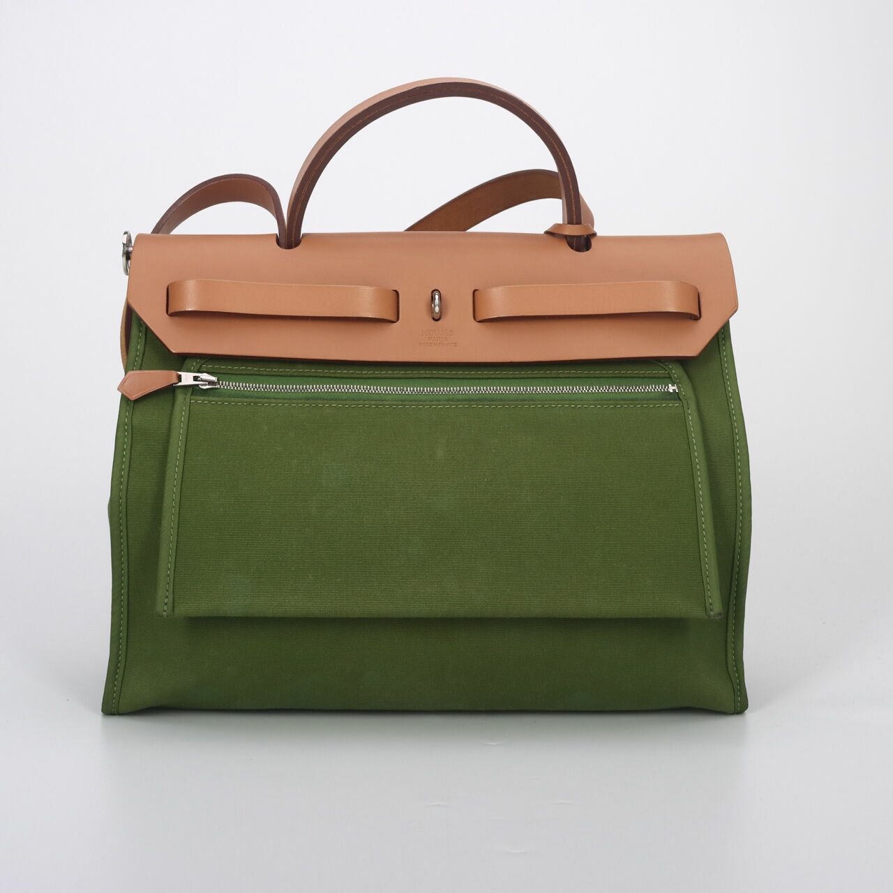 Hermes Herbag 31 Cactus Neutral SHW #Q Satchel