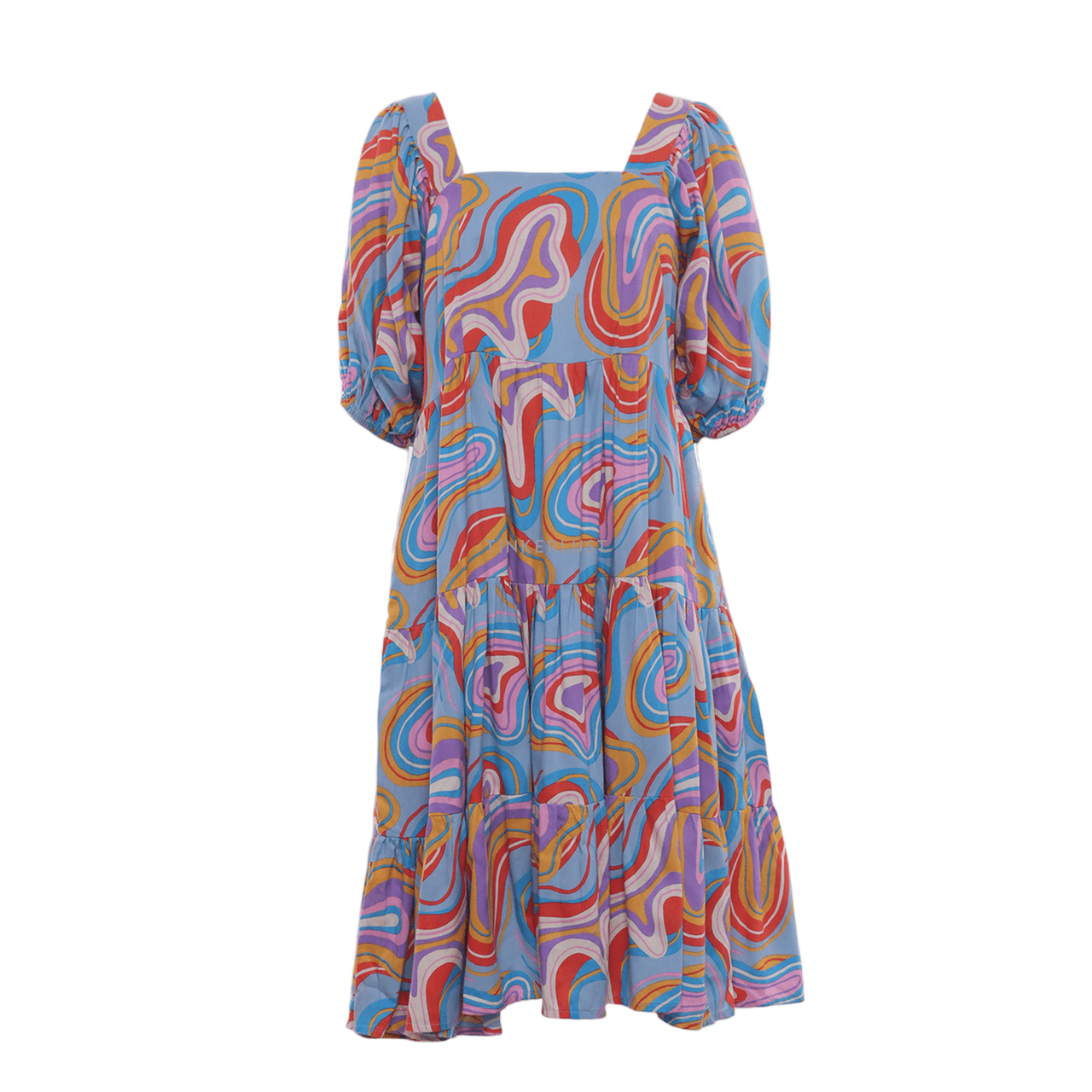 Calla The Label Blue & Multi Midi Dress