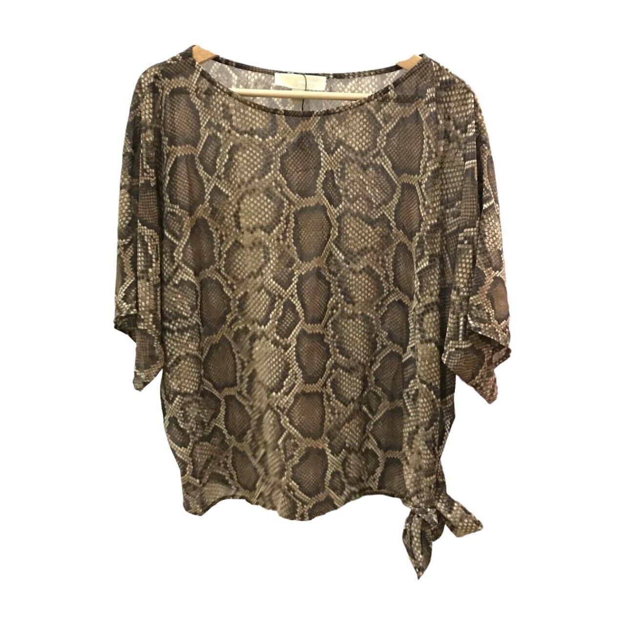 Michael Kors Brown Snake Print Blouse